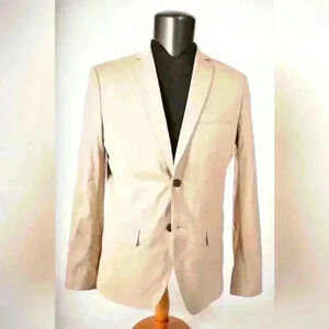 NWT SELECTED HOMME Tan  Beige Polyester Stretch Soft Jersey Blazer Jacket 40R